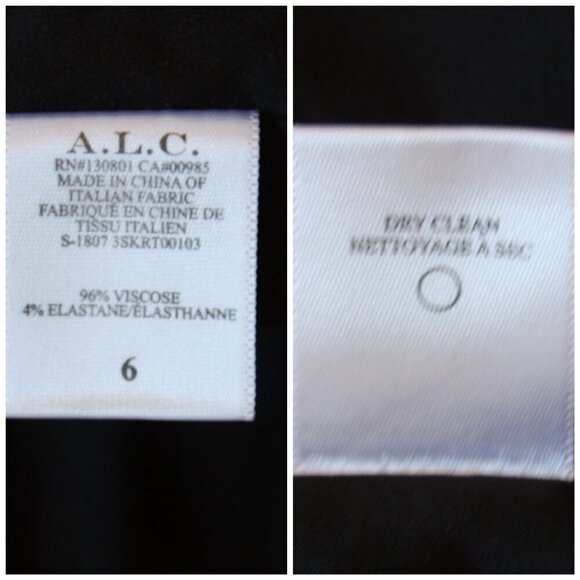 A.L.C. Pencil Midi Skirt Black Size 6 US Button side Zipper Vintage Y2K Goth - Picture 9 of 10